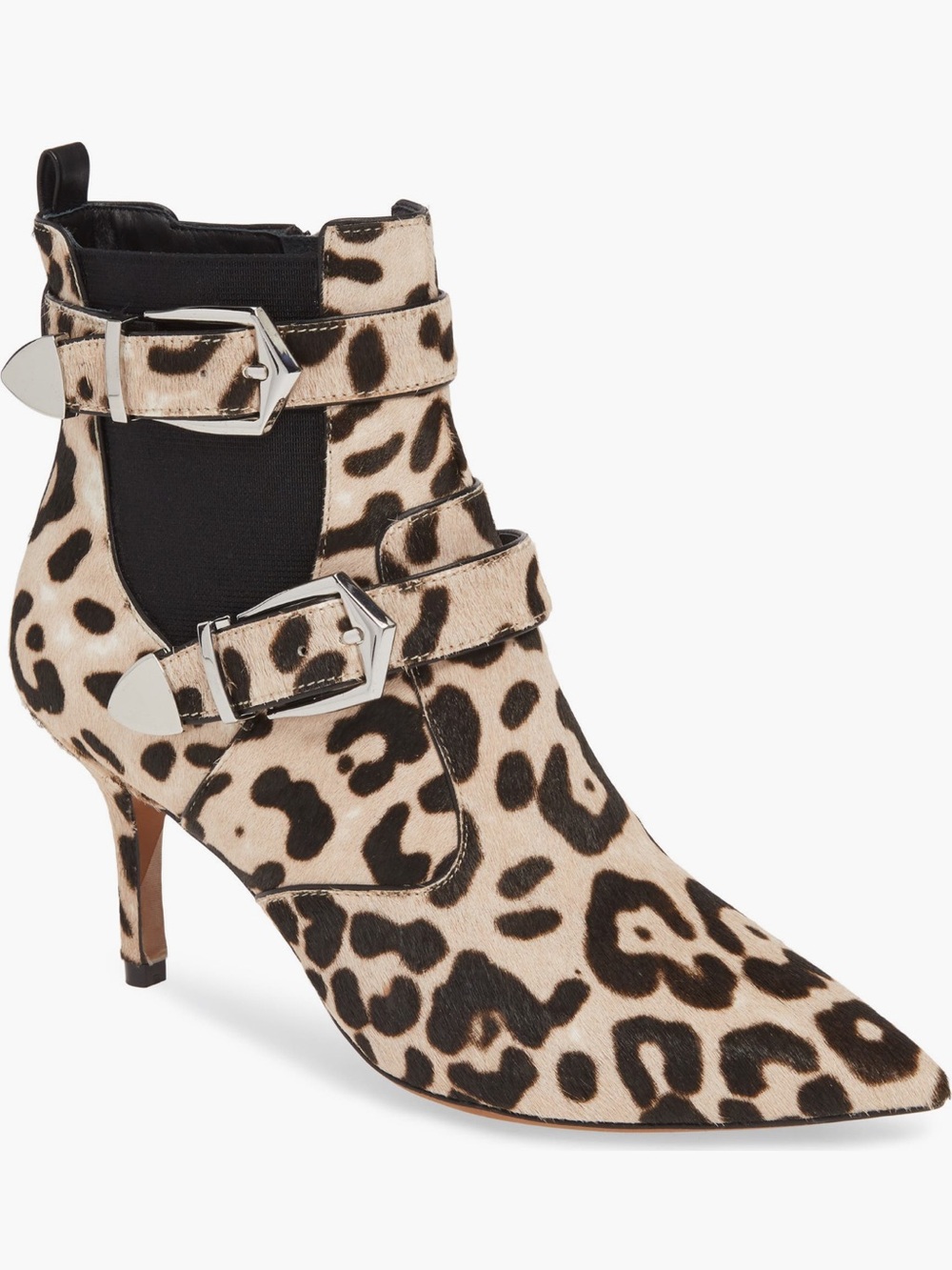 NWT Paolo Leopard Print Embellished Mules - Black, Brown - Size 8